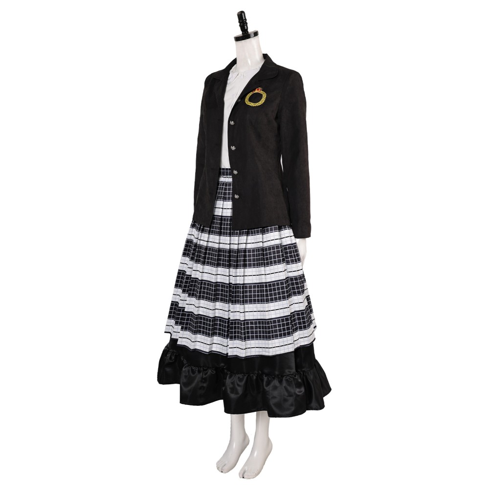 Beetlejuice 2 (2024) Lydia Deetz Pleated Skirt Set Suit Cosplay Costume Halloween Carnival Outfit