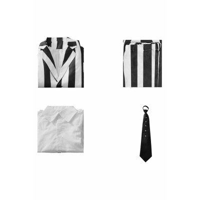 Beetle Juice Kids Children Black White Stripe Suit Suit Cosplay Costume Halloween Carnival Outfit