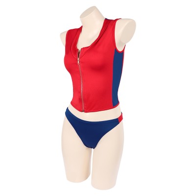Baywatch Summer Quinn Women Red Swimsuit Cosplay Costume Halloween Carnival Outfit