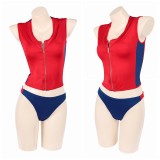 Baywatch Summer Quinn Women Red Swimsuit Cosplay Costume Halloween Carnival Outfit
