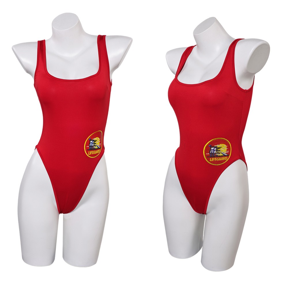 Baywatch C.J. Parker Women Red Swimsuit Cosplay Costume Halloween Carnival Outfit