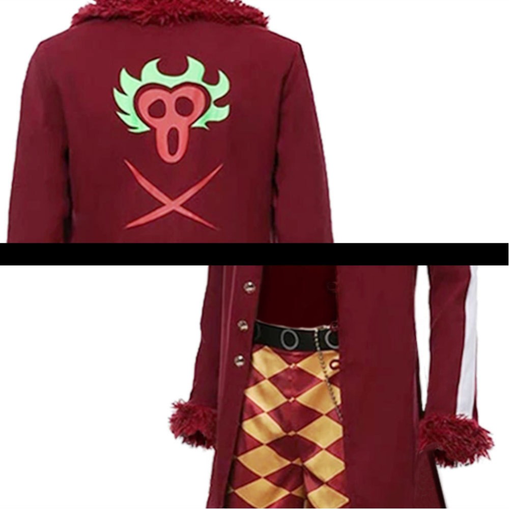 Bartolomeo Red Trench Coat Cosplay Costume Halloween Carnival Outfit