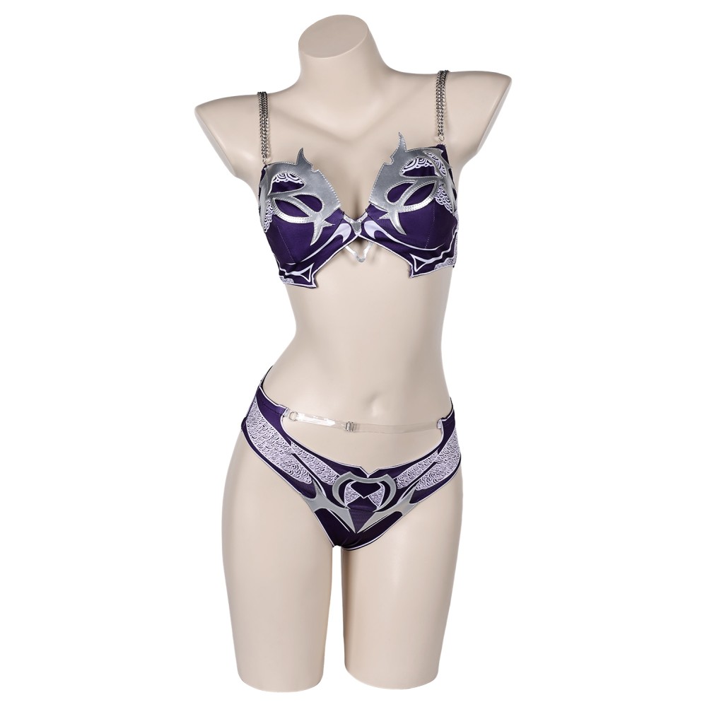 Baldur's Gate Shadowheart 2 Pics/Set Purple Swimsuit Suit Cosplay Costume Halloween Carnival Outfit