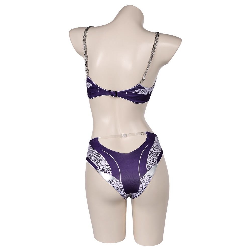 Baldur's Gate Shadowheart 2 Pics/Set Purple Swimsuit Suit Cosplay Costume Halloween Carnival Outfit