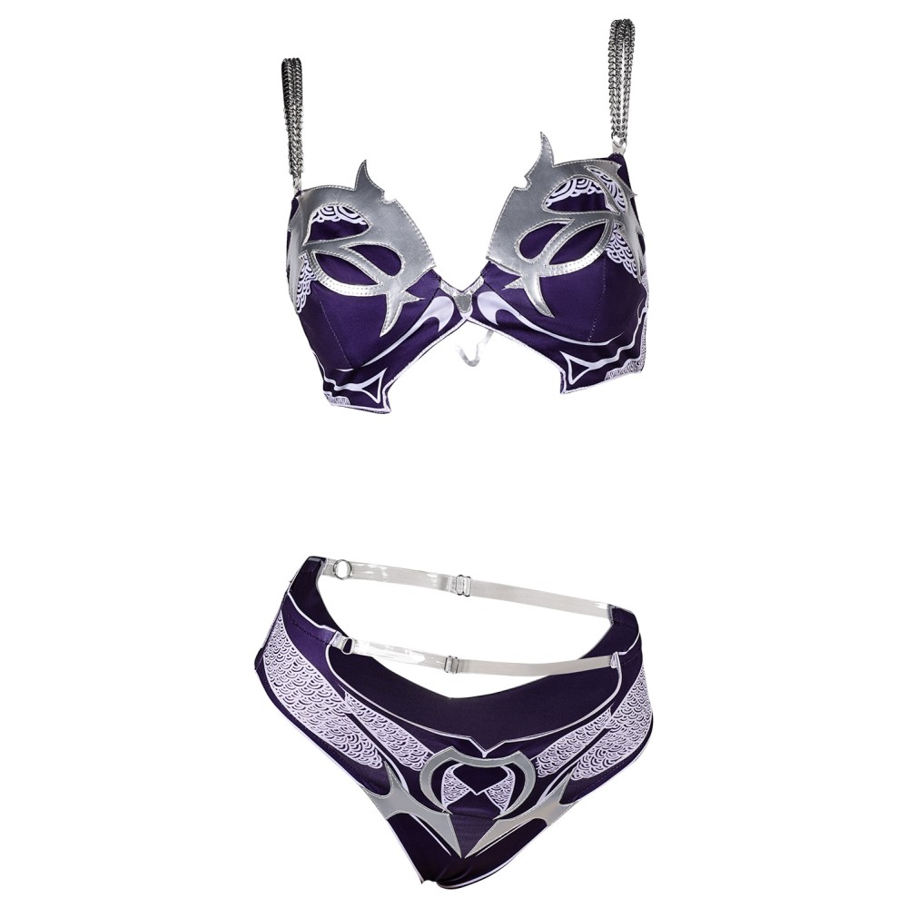 Baldur's Gate Shadowheart 2 Pics/Set Purple Swimsuit Suit Cosplay Costume Halloween Carnival Outfit