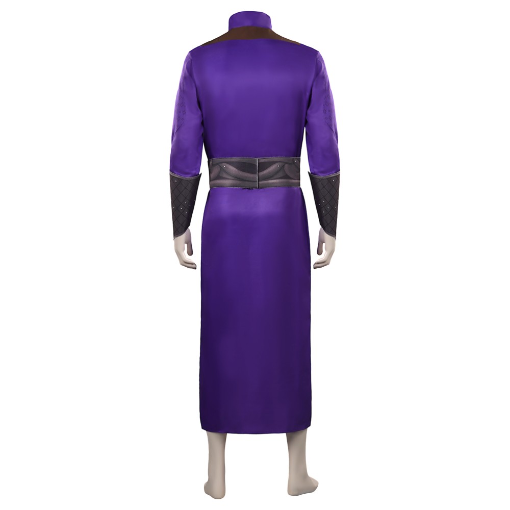 Baldur's Gate Gala Purple Wizard Robe Suit Cosplay Costume Halloween Carnival Outfit