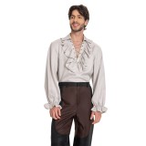 Baldur's Gate 3 Astarion Medieval Shirt Wig Shirt Set Suit Cosplay Costume Halloween Carnival Outfit