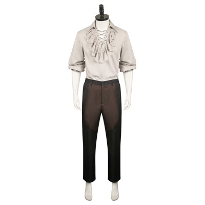 Baldur's Gate 3 Astarion Medieval Shirt Wig Shirt Set Suit Cosplay Costume Halloween Carnival Outfit