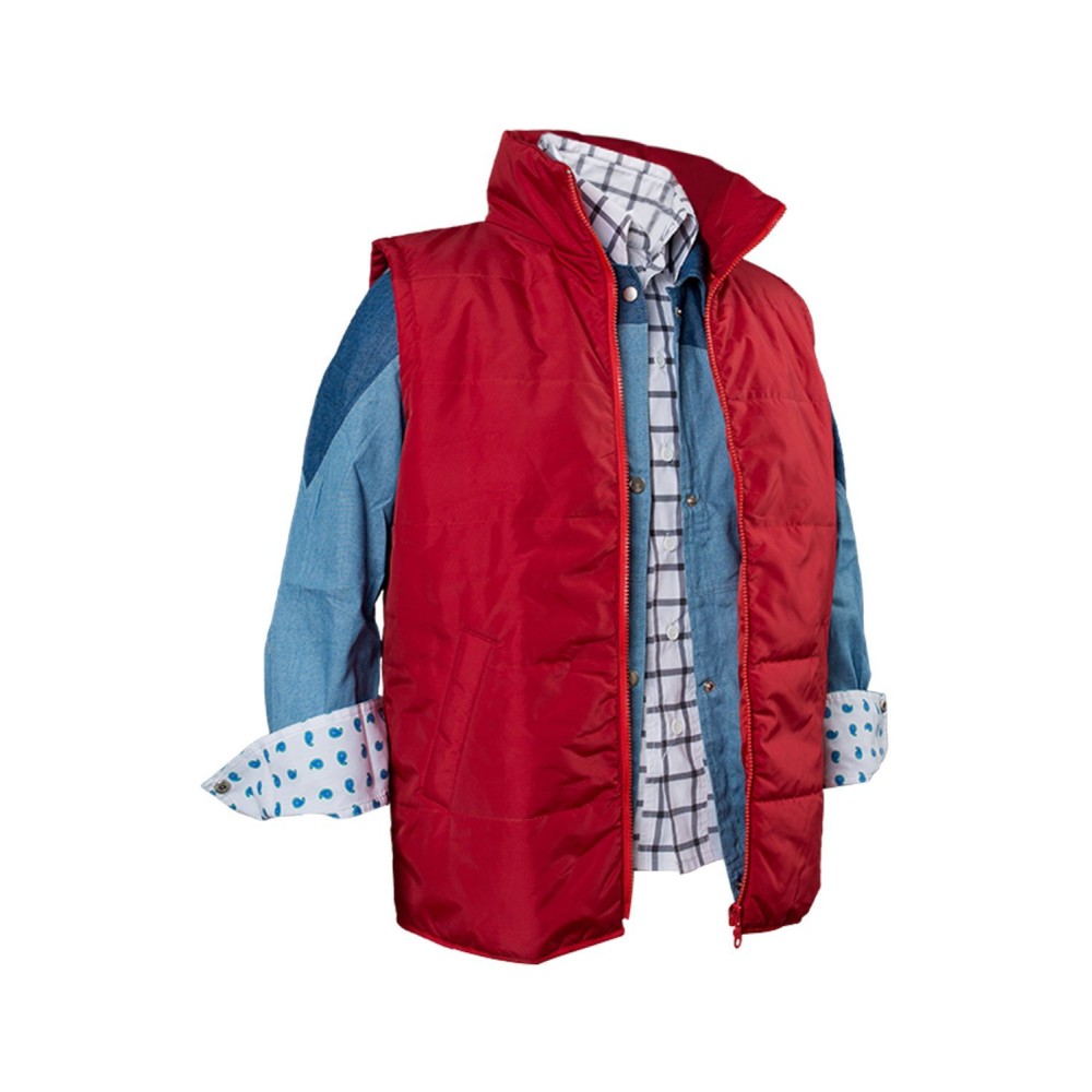 Back To The Future Marty McFly Red Waistcoat Suit Cosplay Costume Halloween Carnival