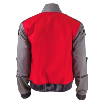 Back to the Future Marty McFly Red Coat Cosplay Costume Halloween Carnival Outfit
