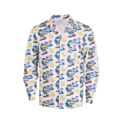 Back To The Future Doc Brown Printed Shirt Suit Cosplay Costume Halloween Carnival