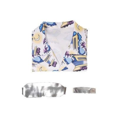 Back To The Future Doc Brown Printed Shirt Suit Cosplay Costume Halloween Carnival