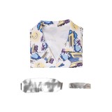 Back To The Future Doc Brown Printed Shirt Suit Cosplay Costume Halloween Carnival