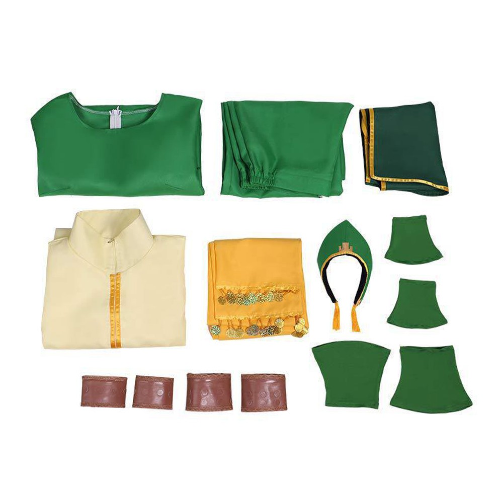 Avatar: The Last Airbender Toph Beifong Women Green Cosplay Costume Halloween Carnival Outfit