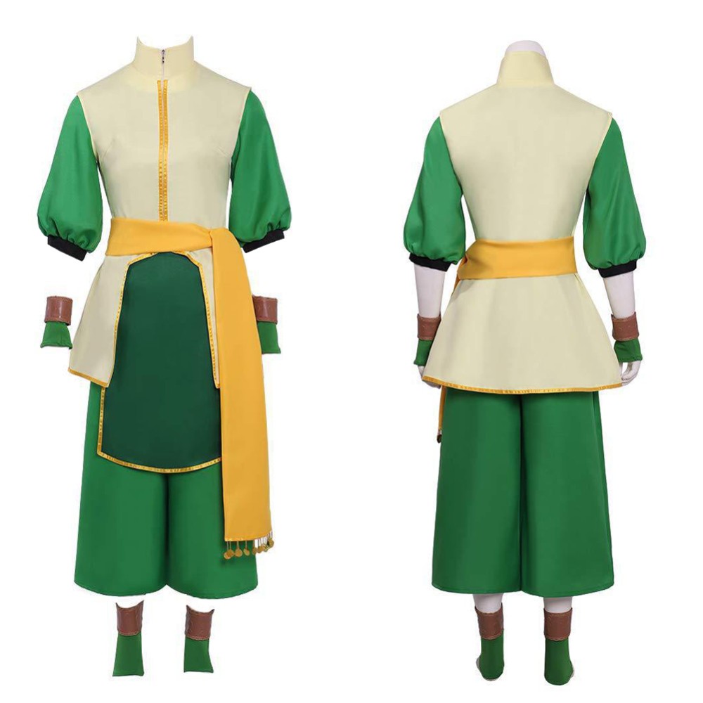 Avatar: The Last Airbender Toph Beifong Women Green Cosplay Costume Halloween Carnival Outfit