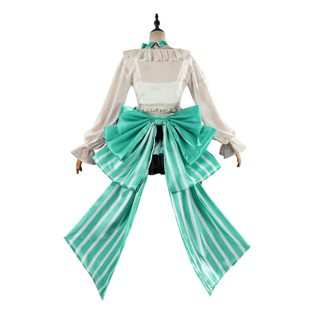 Arknights Haruka Women Green Dress Cosplay Costume Halloween Carnival Outfit