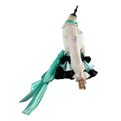 Arknights Haruka Women Green Dress Cosplay Costume Halloween Carnival Outfit