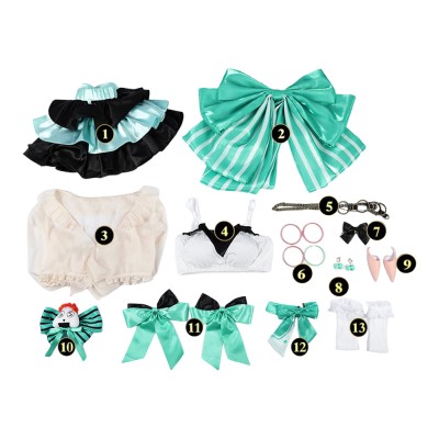 Arknights Haruka Women Green Dress Cosplay Costume Halloween Carnival Outfit