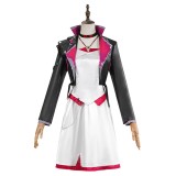 Arcane Season 2 Powder Black Leather Jacket Dress Cosplay Costume Halloween Carnival Outfit