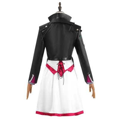 Arcane Season 2 Powder Black Leather Jacket Dress Cosplay Costume Halloween Carnival Outfit