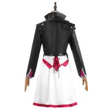 Arcane Season 2 Powder Black Leather Jacket Dress Cosplay Costume Halloween Carnival Outfit