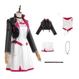 Arcane Season 2 Powder Black Leather Jacket Dress Cosplay Costume Halloween Carnival Outfit