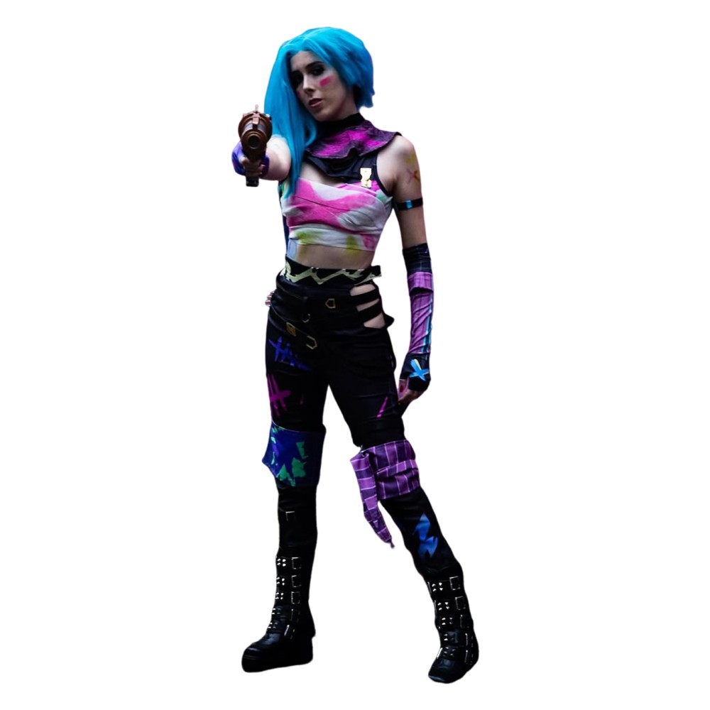 Arcane Season 2 Jinx Top Pants Cosplay Costume Halloween Carnival Outfit