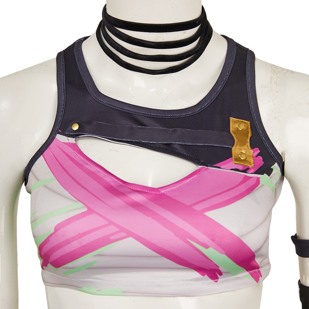 Arcane Season 2 Jinx Top Pants Cosplay Costume Halloween Carnival Outfit