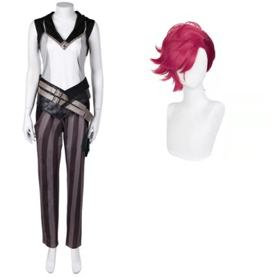 Arcane Season 1 Vi White Hoodie Cosplay Costume Halloween Carnival Outfit