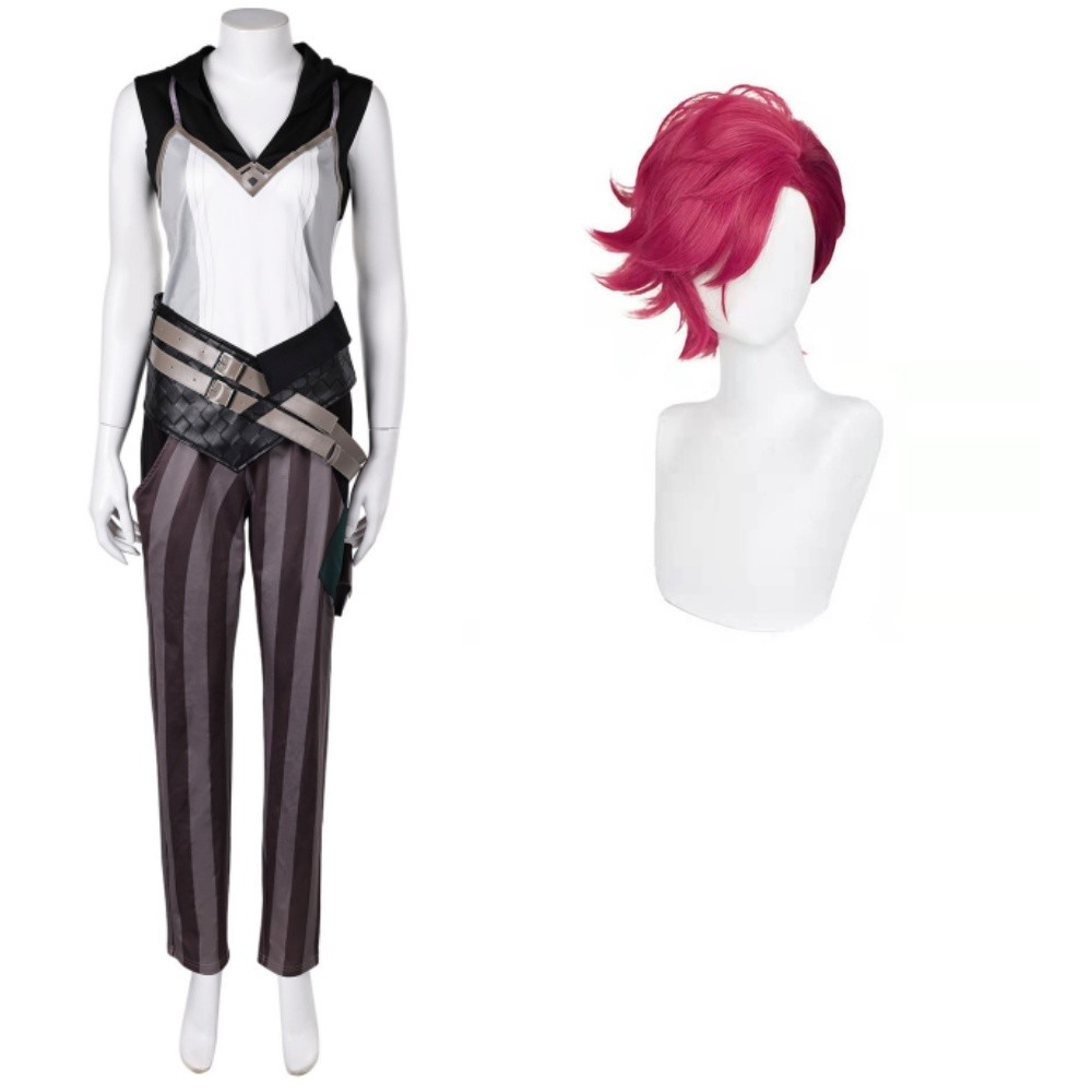 Arcane Season 1 Vi White Hoodie Cosplay Costume Halloween Carnival Outfit