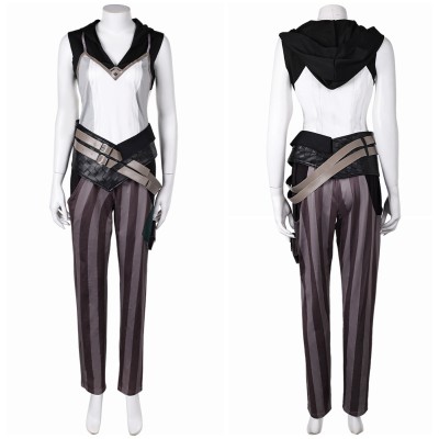 Arcane Season 1 Vi White Hoodie Cosplay Costume Halloween Carnival Outfit