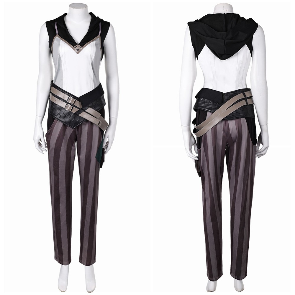 Arcane Season 1 Vi White Hoodie Cosplay Costume Halloween Carnival Outfit