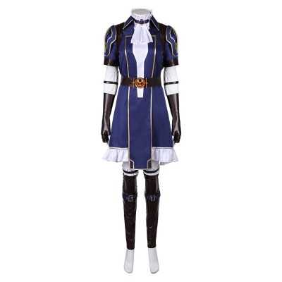 Arcane: League of Legends Season 2 Caitlyn Blue Dress Cosplay Costume Halloween Carnival Outfit