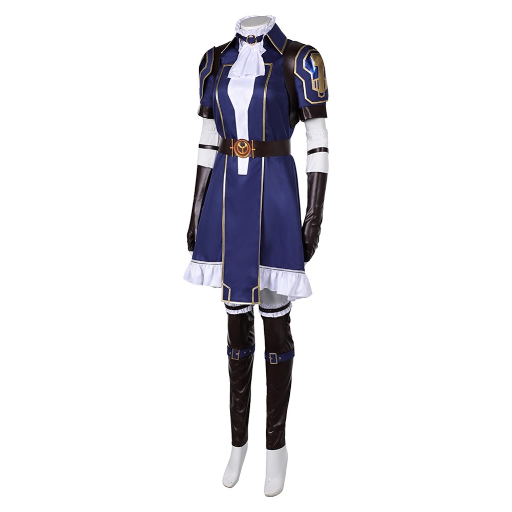 Arcane: League of Legends Season 2 Caitlyn Blue Dress Cosplay Costume Halloween Carnival Outfit
