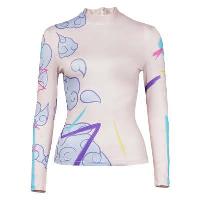 Arcane Jinx Printed Graffti Top Shirt Cosplay Costume Halloween Carnival Outfit