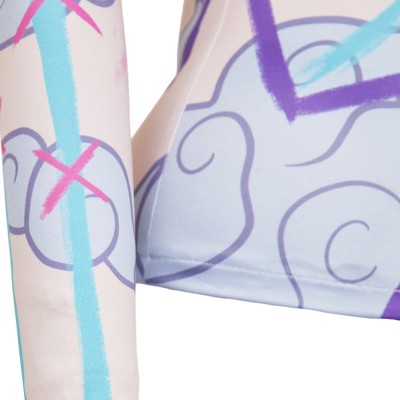 Arcane Jinx Printed Graffti Top Shirt Cosplay Costume Halloween Carnival Outfit