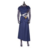 Arcane: League of Legends Viktor Printed Jumpsuit Blue Robe Cosplay Costume Halloween Carnival Outfit