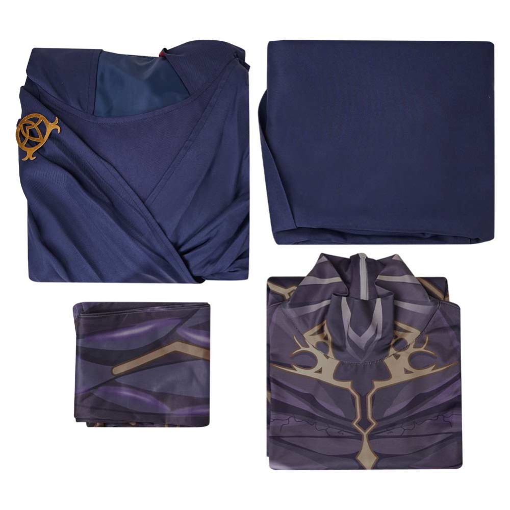 Arcane: League of Legends Viktor Printed Jumpsuit Blue Robe Cosplay Costume Halloween Carnival Outfit