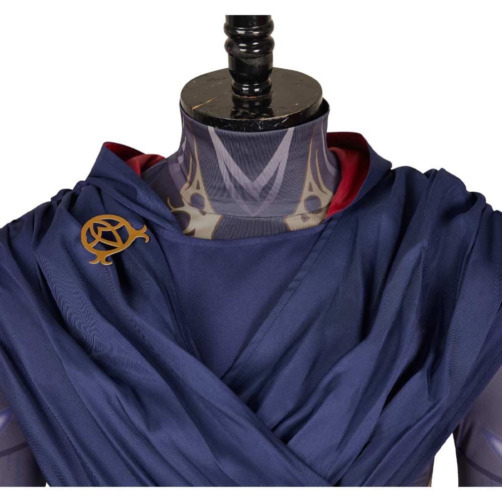 Arcane: League of Legends Viktor Printed Jumpsuit Blue Robe Cosplay Costume Halloween Carnival Outfit