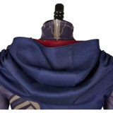 Arcane: League of Legends Viktor Printed Jumpsuit Blue Robe Cosplay Costume Halloween Carnival Outfit