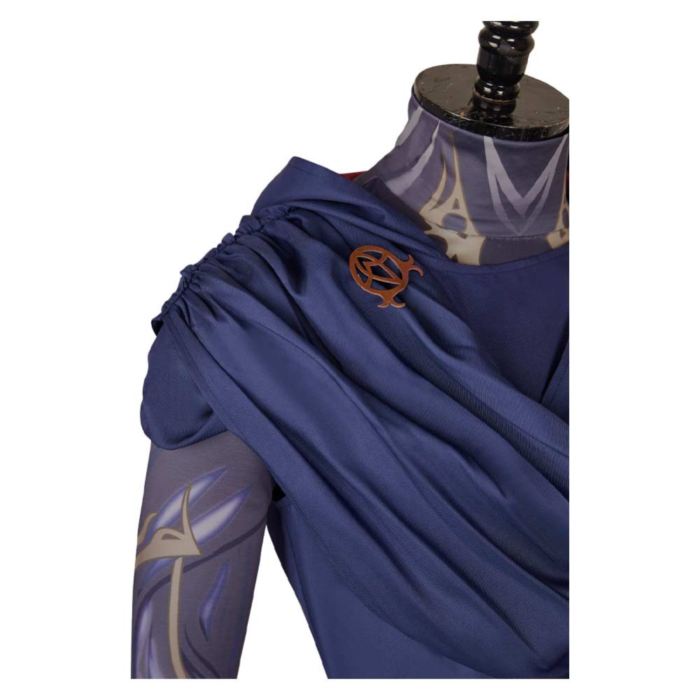 Arcane: League of Legends Viktor Printed Jumpsuit Blue Robe Cosplay Costume Halloween Carnival Outfit