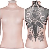 Arcane: League of Legends Vi Top Tattoo Printed Skin Tone Cosplay Costume Halloween Carnival Outfit