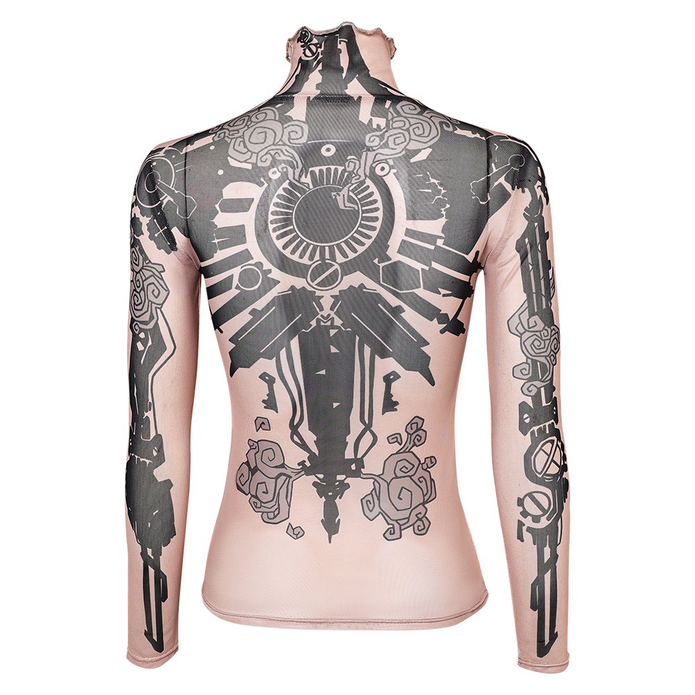 Arcane: League of Legends Vi Top Tattoo Printed Skin Tone Cosplay Costume Halloween Carnival Outfit