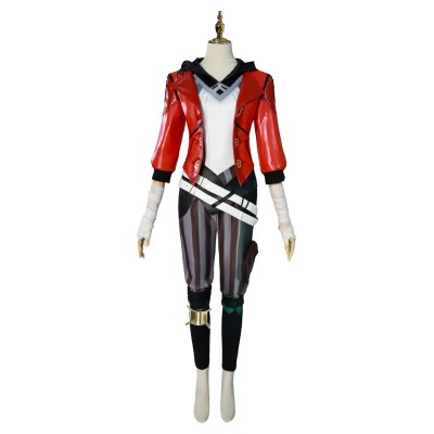 Arcane: League of Legends Vi Red Jacket Fullset Cosplay Costume Halloween Carnival Outfit