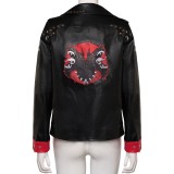 Arcane: League of Legends Vi Black Leather Jacket Cosplay Costume Halloween Carnival Outfit