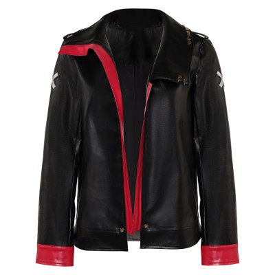 Arcane: League of Legends Vi Black Leather Jacket Cosplay Costume Halloween Carnival Outfit