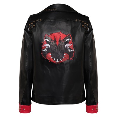Arcane: League of Legends Vi Black Leather Jacket Cosplay Costume Halloween Carnival Outfit