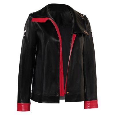 Arcane: League of Legends Vi Black Leather Jacket Cosplay Costume Halloween Carnival Outfit