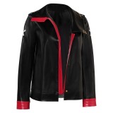 Arcane: League of Legends Vi Black Leather Jacket Cosplay Costume Halloween Carnival Outfit