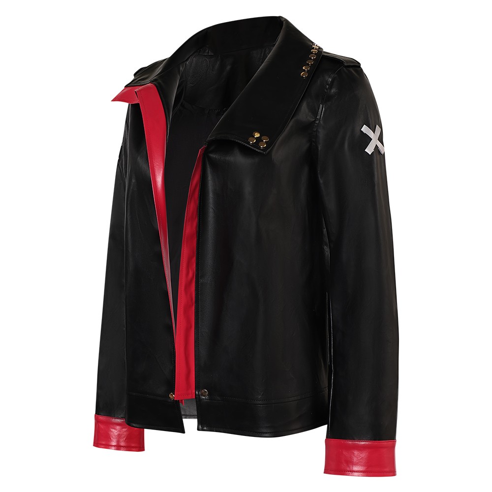 Arcane: League of Legends Vi Black Leather Jacket Cosplay Costume Halloween Carnival Outfit